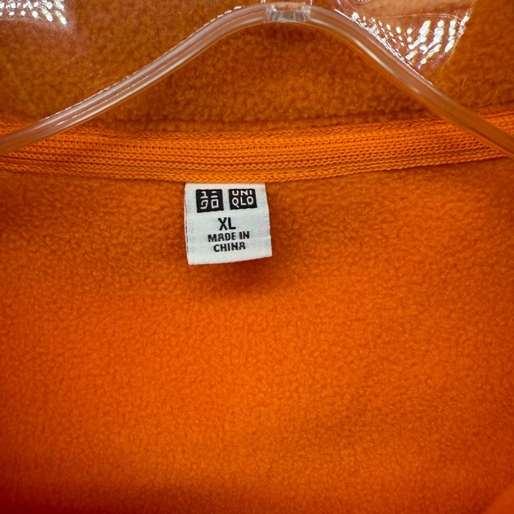 Uniqlo Jacket Womens Extra Large Orange Fleece Full Zip Long Sleeve Lightweight - Picture 2 of 14